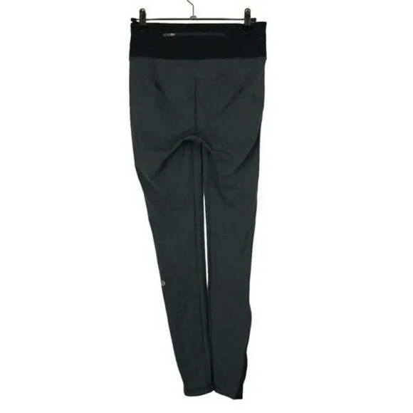 Lululemon Smooth Stride Blue Tied & Black Athletic Leggings 4 - Picture 4 of 7